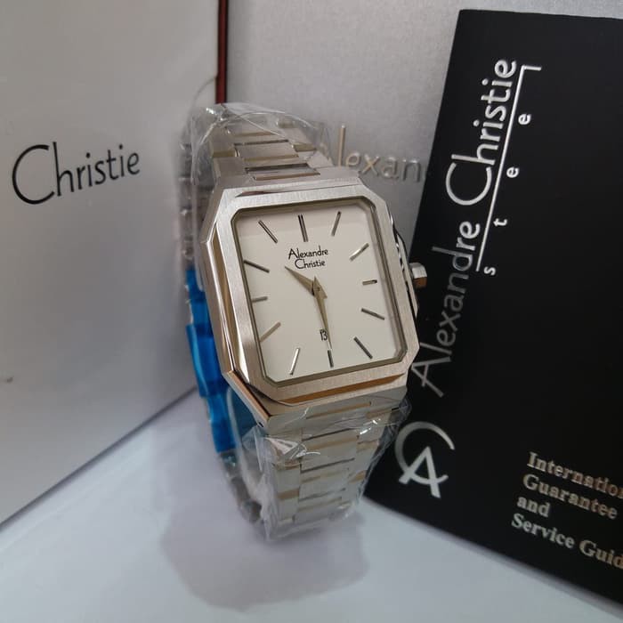 JAM TANGAN WANITA ALEXANDRE CHRISTIE AC 8601 / AC8601 SILVER WHITE ORIGINAL