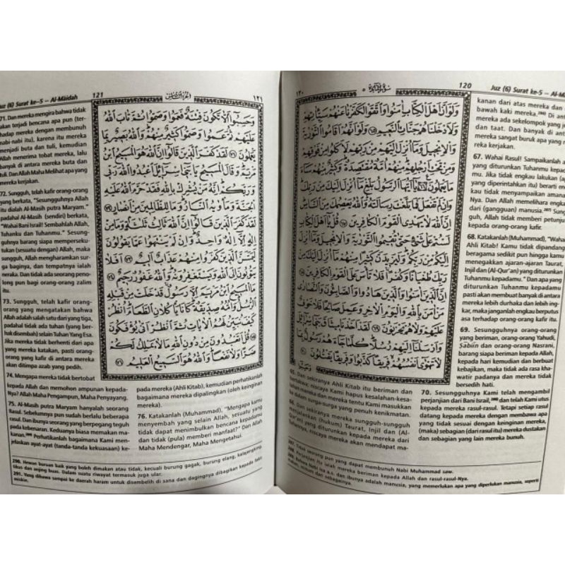 AlQuran Pojok Terjemah Besar 2Jilid Mushaf Menara Kudus quran Hafalan A5 Khot lama
