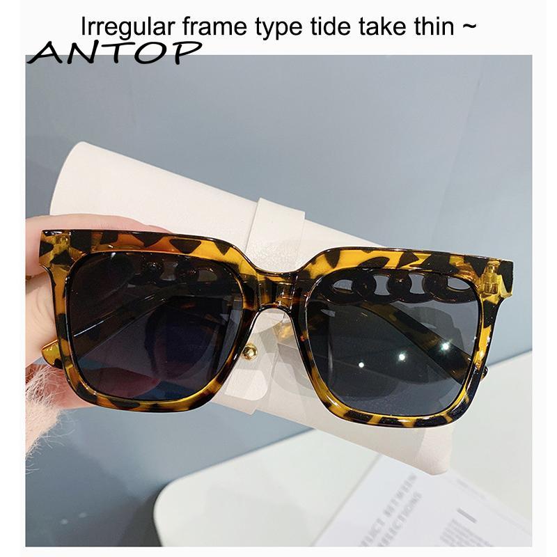 Kacamata Hitam Model Rantai Persegi Lensa Bening Gaya Retro Untuk Wanita Kacamata kotak Persegi Big Frame Kacamata Fashion Import