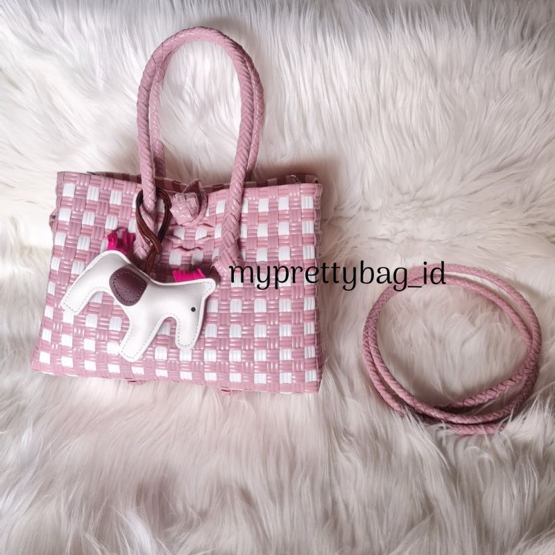 (TANPA ACCESORIES) READY LUNA BAG Mini Patty Plus Strap Tas Jali Tas Jaly Tas Anyaman Plastik Premium