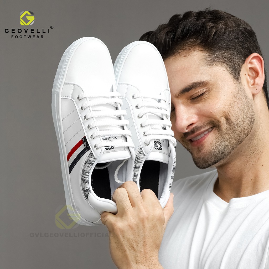 GEOVELLI | Sepatu Putih Sneakers Pria DISTRO BANDUNG Kualitas ORIGINAL High Quality