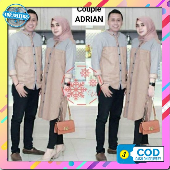 Baju Gamis Couple Muslim Pasangan Cuple Kapelan Keluarga Suami Istri Muslimah Najwa Caple Kondangan 