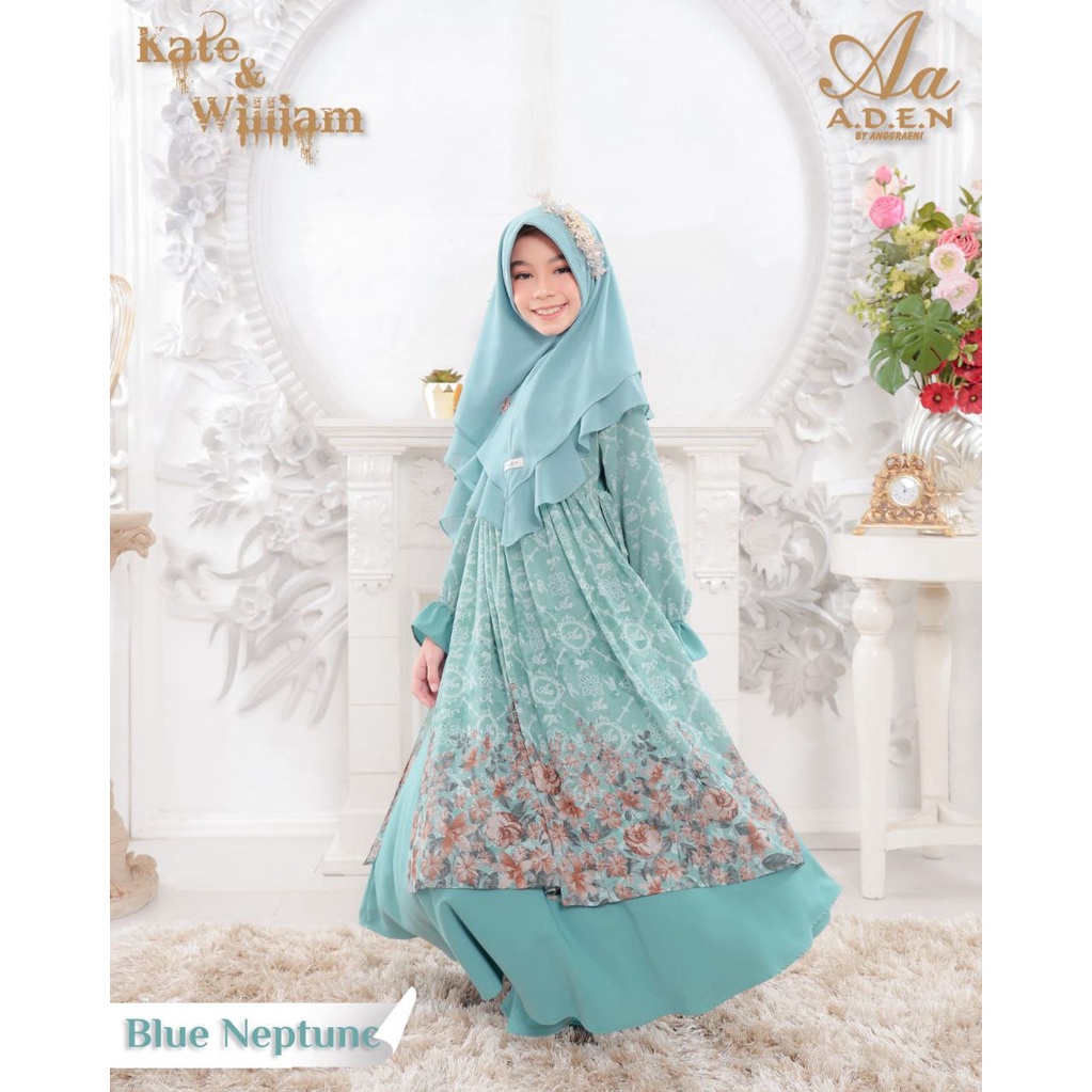QUEEN KATE DRESS KIDS SET/ DRESS SET ANAK (DRESS + KHIMAR) BY ADEN