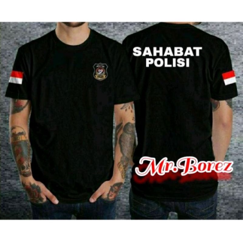 KAOS SAHABAT POLISI LENGAN PENDEK/BAJU SAHABAT POLISI/TSHIRT PRIA/KAOS PRIA/