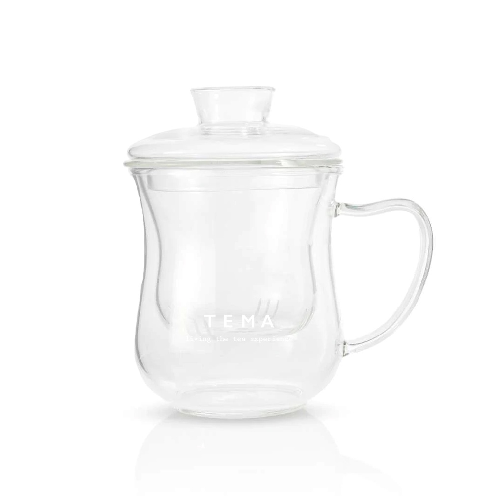 Jual TEMA Tea Glass Infuser Strainer Mug 300ml Gelas Teh dengan