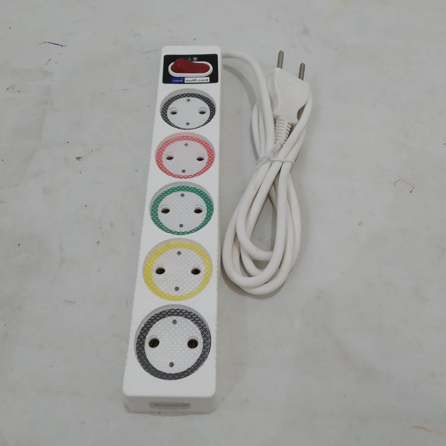 Multy Socket, Stop Kontak jadi 5 lubang warna warni Yunior Loyal
