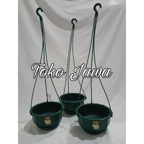 Pot Gantung lion star Gardenia Flower WR Hijau | Pot Gantung / Pot Tanaman Gantung