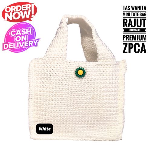 Mini ToteBag Rajut Wanita Tas Hangout Trend Kekinian