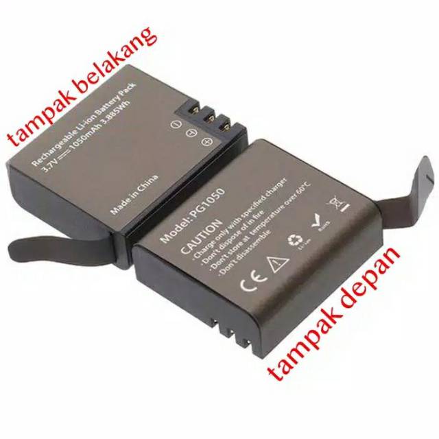 [BISA COD] baterai double power kamera sports kogan 4k original 1050 MAH kualitas terbaik