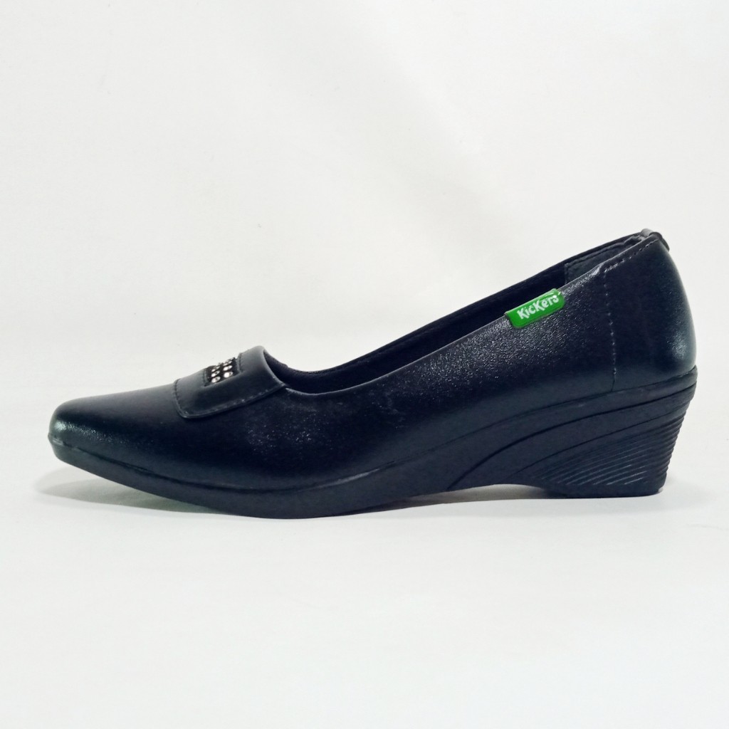 Kickers D.20 Sepatu Pantofel Wanita Pita Sol TPR Hak 37-42 Hitam