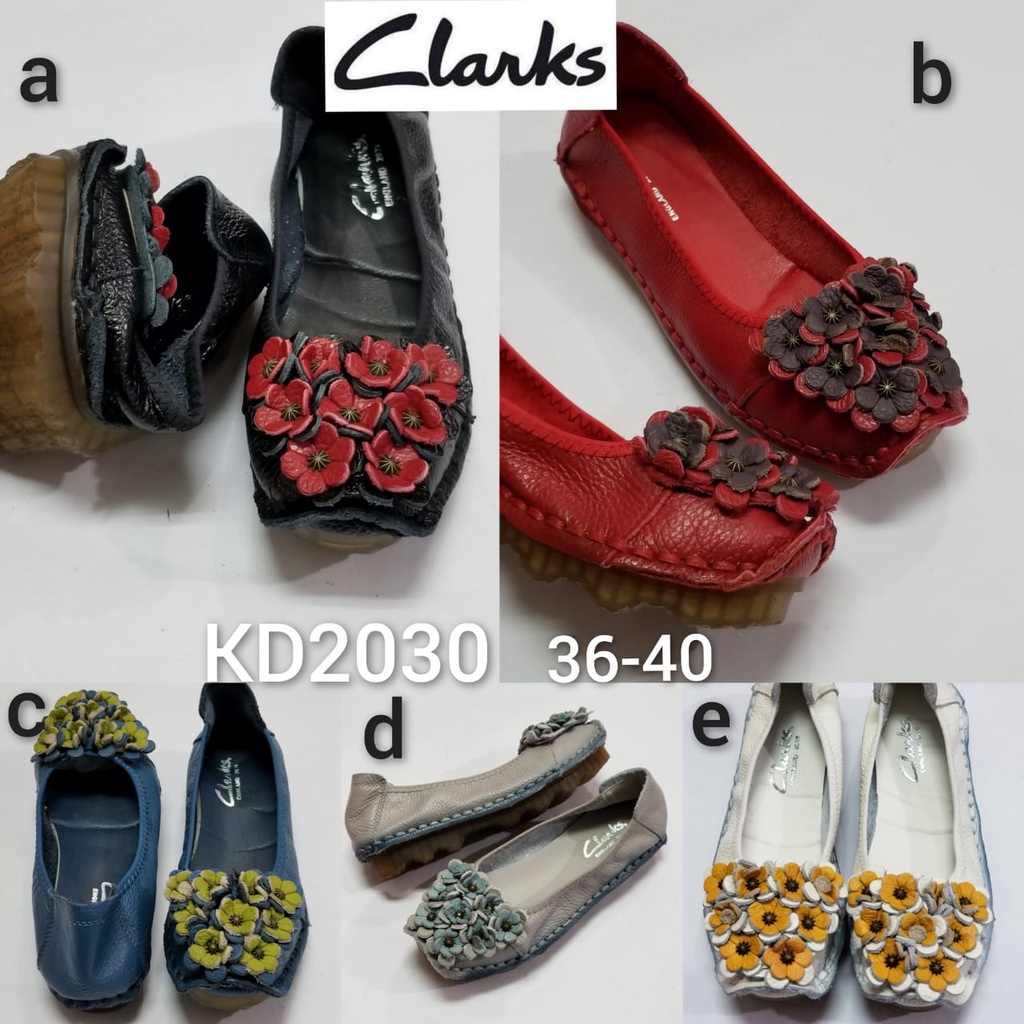 Clarks Jasmine Genuine Leather Sepatu Flat Wanita