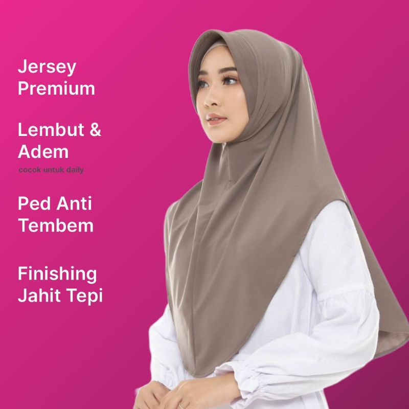 Khimar Jersey Premium / Khimar Pinguin / Khimar Jersey / Jilbab Kerudung Intant-2