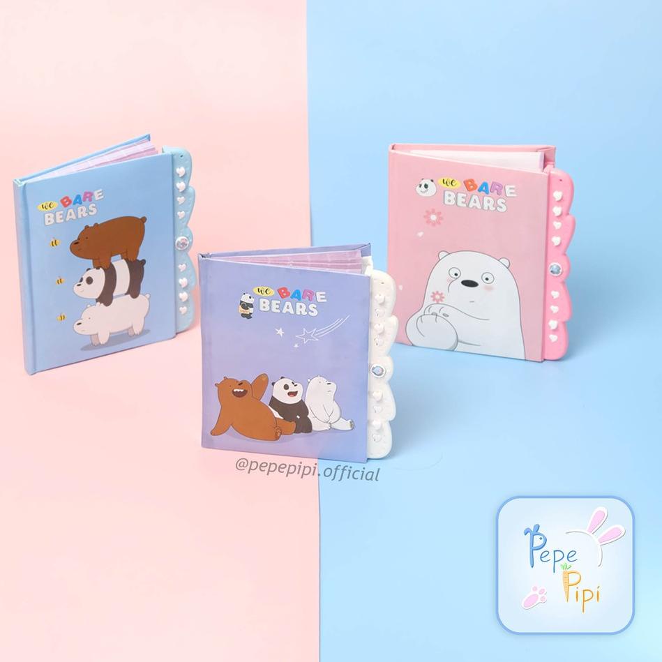 

[KODE PRODUK WYS894469] Buku Diary WBB / We Bare Bear Kunci Kode Kecil Note Book Jurnal Lucu Unik