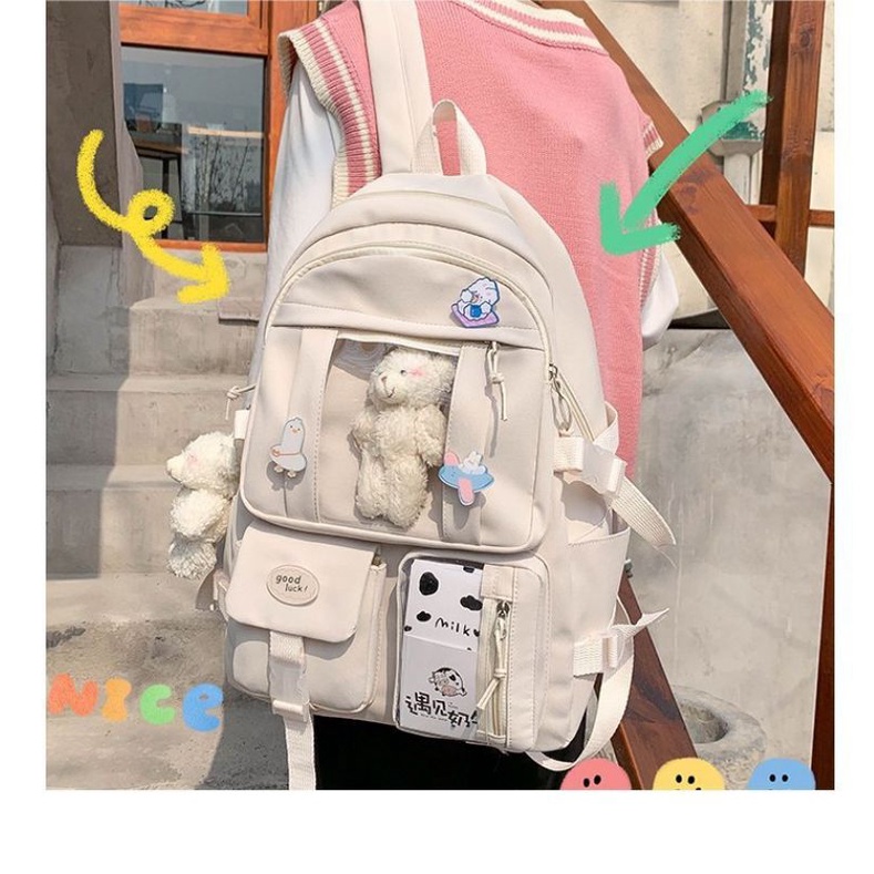 Tas Ransel Wanita Backpack Korea Import 33 + BONEKA