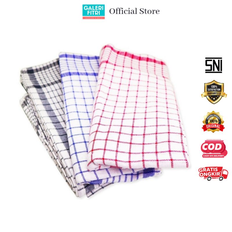 Serbet Dapur Kotak-kotak - Serbet Makan - Serbet Piring - Serbet Kain Kotak-kotak - Serbet Kotak - S