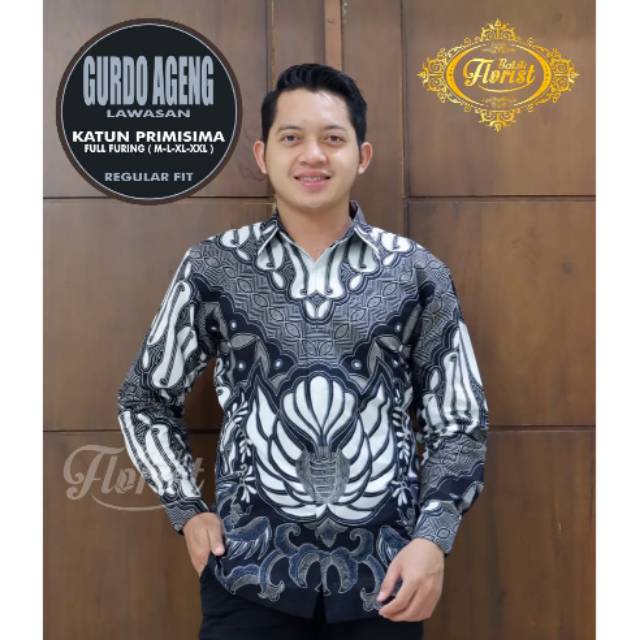 Hem Batik Pria Lengan Panjang / Kemeja Batik Pria Terbaru / Batik Gurdo Ageng