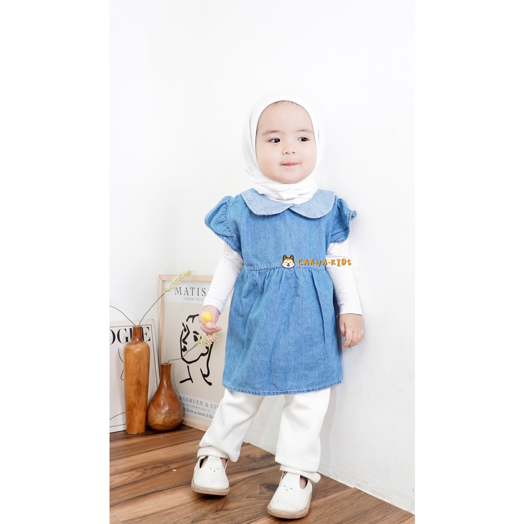 Carva Dress anak atasan anak cewek jeans denim blouse anak jeans original tulip realpict