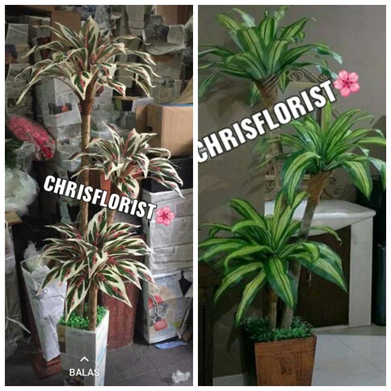 Pohon Daun Plastik Palsu Buatan Plastic Sintetis Dekorasi Hiasan Artificial