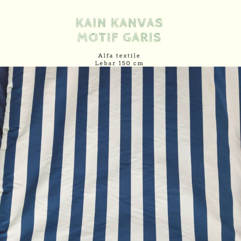 Kain Kanvas Motif Salur Stripes Lebar 150 Cm