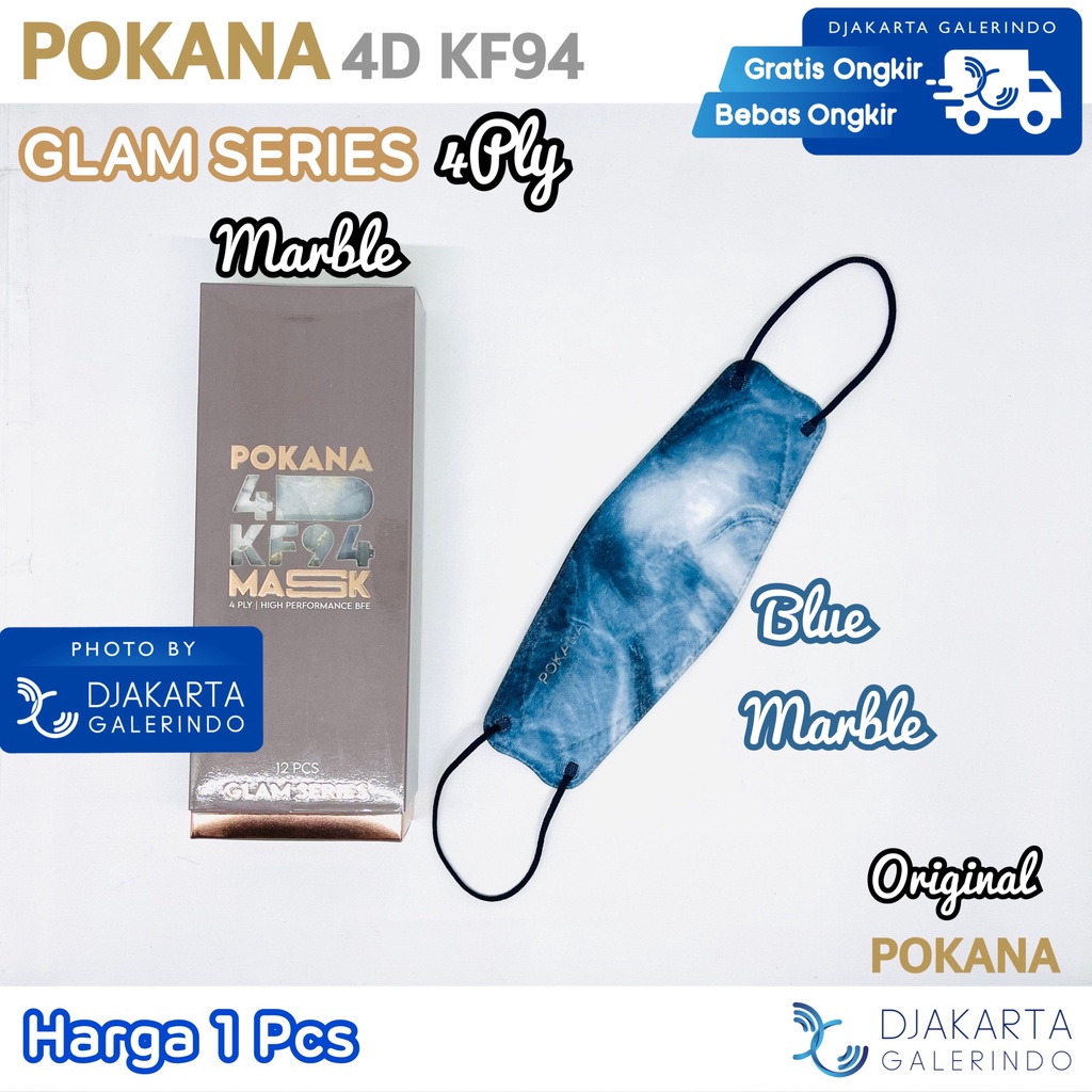 Masker POKANA 4D KF94 Marble / Marbel Glam Series Original Pokana