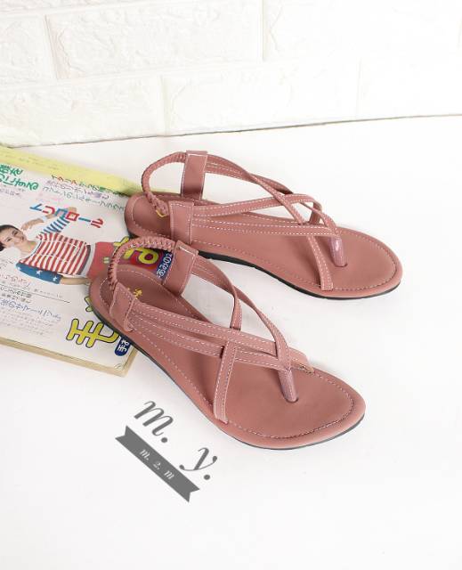 Mym2m Agista Sandal Wanita Sandal Tali Wanita Sandal Flat