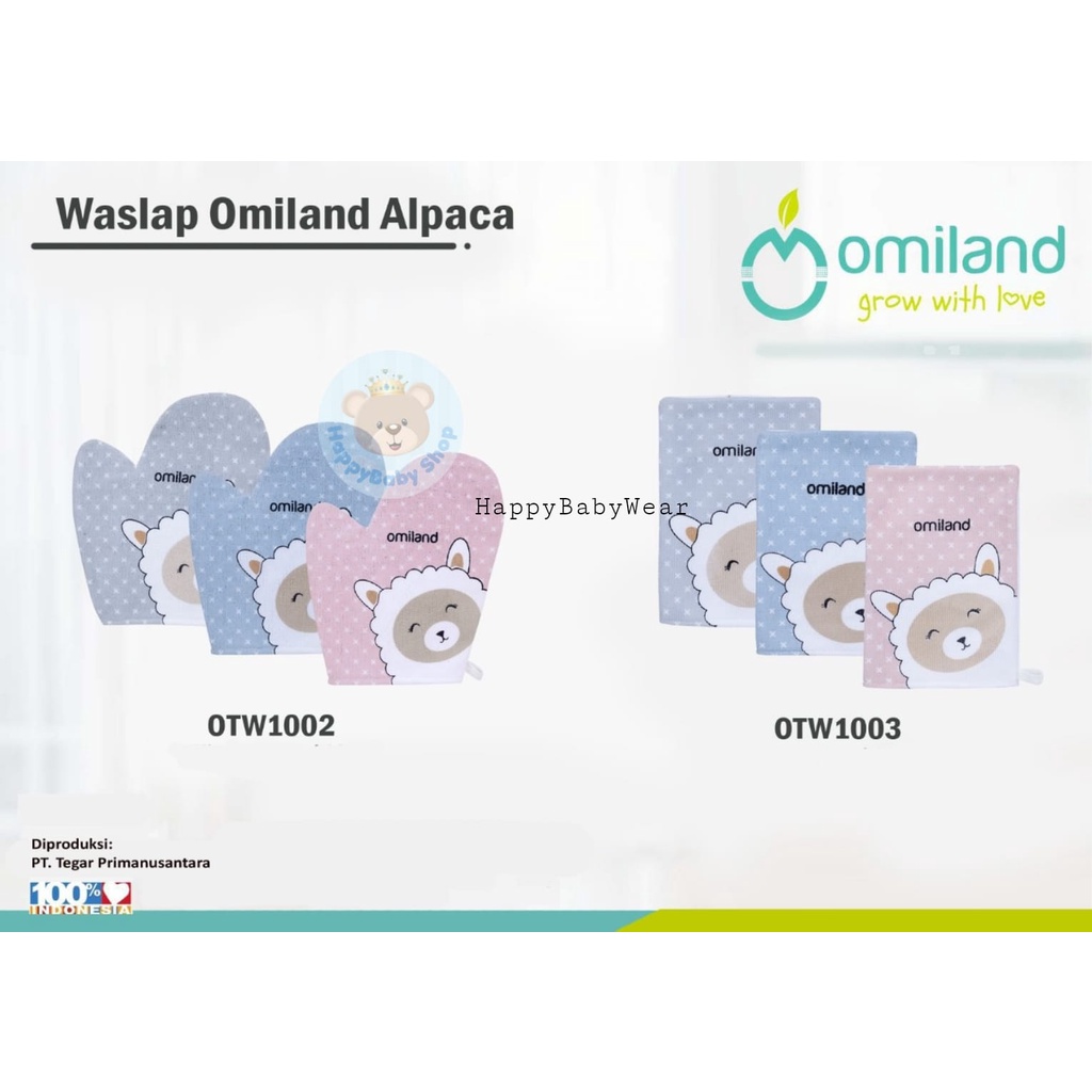 Omiland Washlap Tangan Motif Sloth // Alpaca WASLAP handuk lap mandi bayi