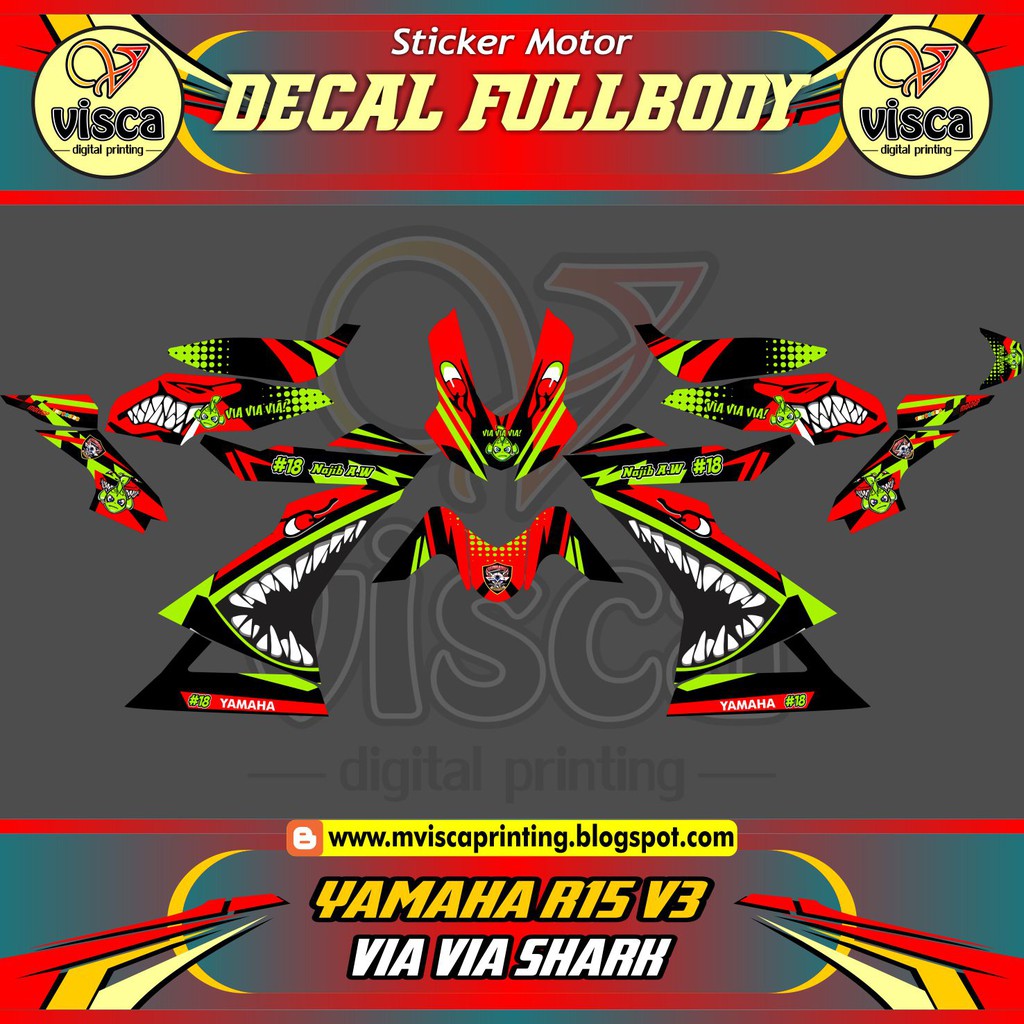 decal YAMAHA R15 V3 decal YAMAHA R15 V3 decal YAMAHA R15 V3 full body R15 V3 VIA VIA SHARK 2