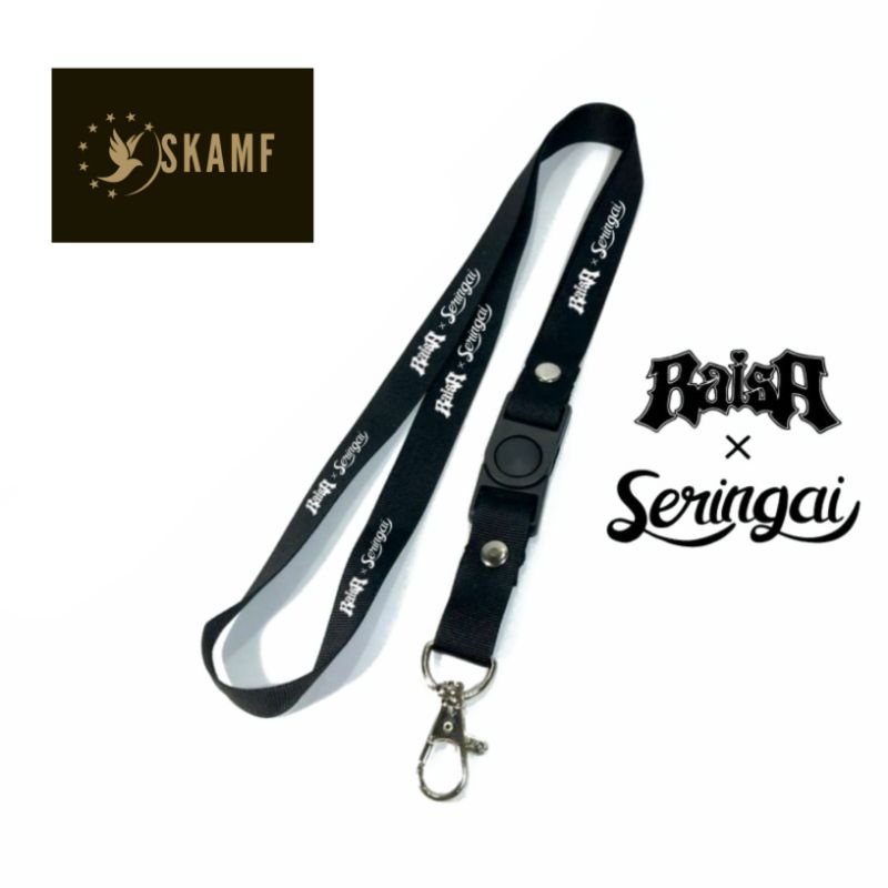 

Lanyard RAISA X SERINGAI tali lanyard BAND gantungan kunci name tag id card kartu nama / lanyard podss vapee RAISA X SERINGAI gantungan / bisa cod lanyard best seller lanyard murah lanyard hitam / oring lengkap