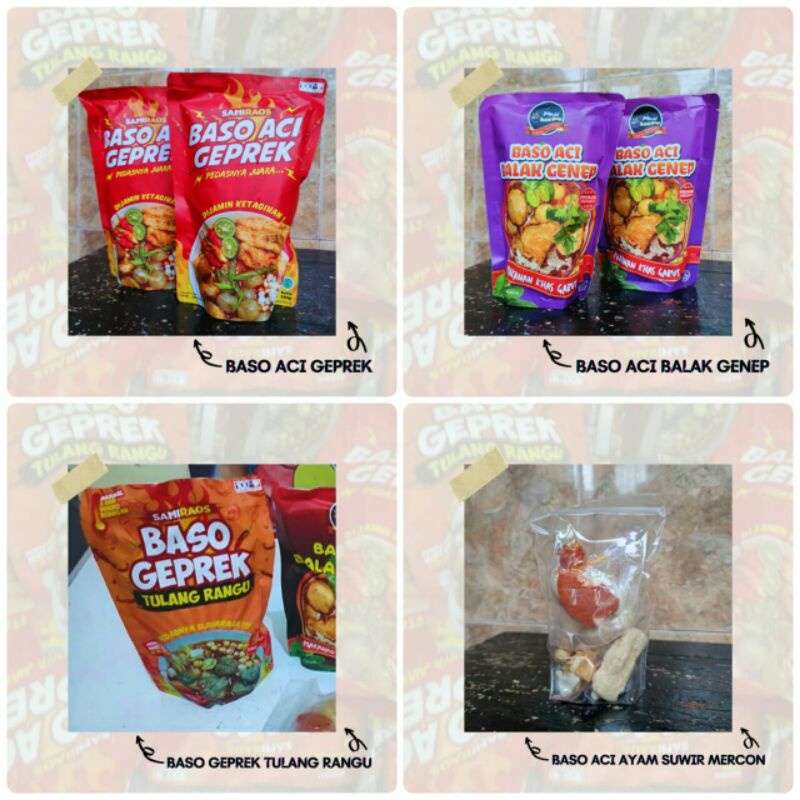 

Baso Aci Geprek / Balak Genep / Tulang Rangu / Ayam Suwir Mercon