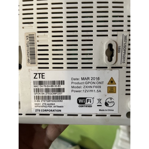 ONT GPON ZTE F609 V1 Plus Adaptor