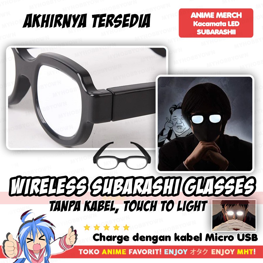 Kacamata Subarashii LED Party Halloween Kostum Cosplay Anime Detective Conan Sakamoto Wibu