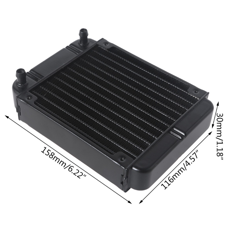 Bt Multiport G1/4Benang Radiator Aluminium 120mm Untuk Sistem Pendingin Air Komputer