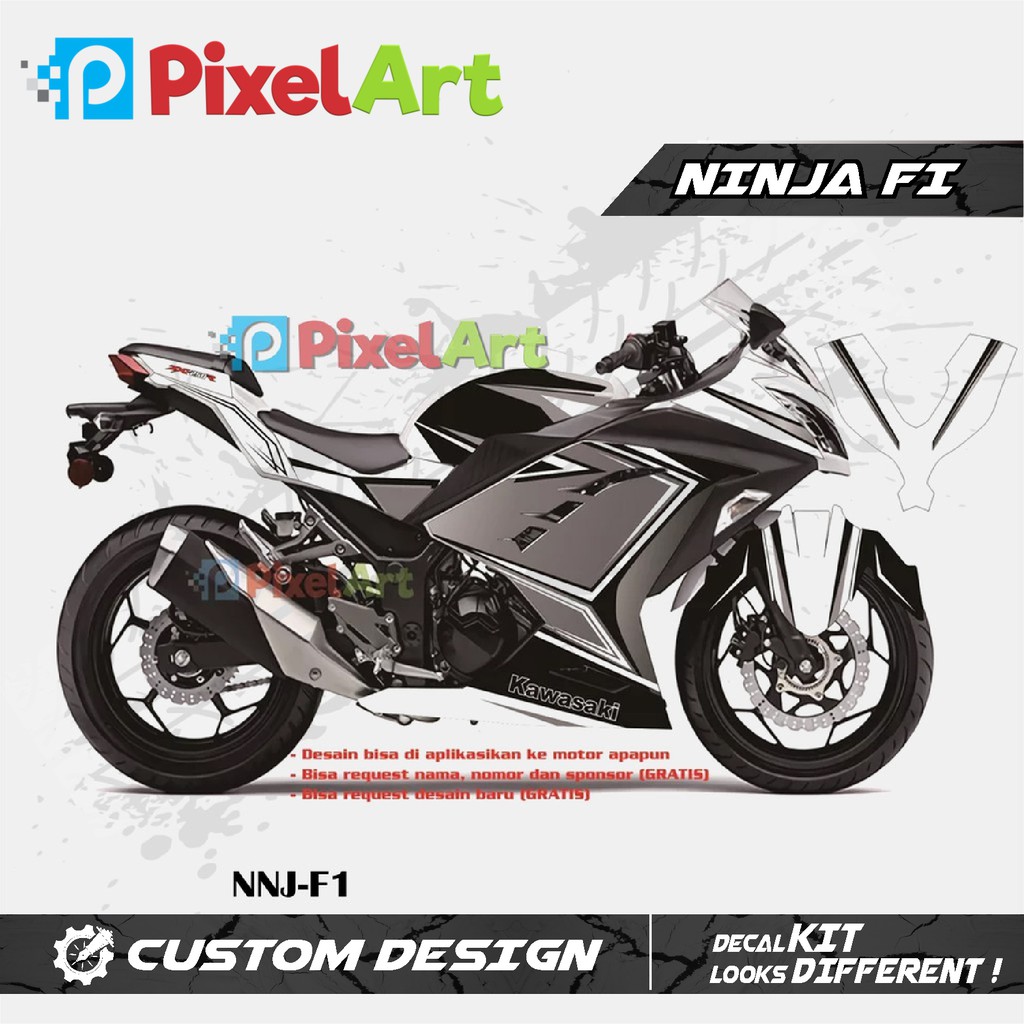 STICKER DECAL MOTOR NINJA FI 250 PUTIH FULL BODY PREMIUM QUALITY