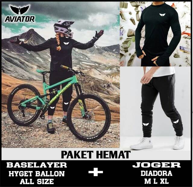 Baselayer panjang jersey sepeda road bike celana mancing manset gunung baselayer lengan panjang