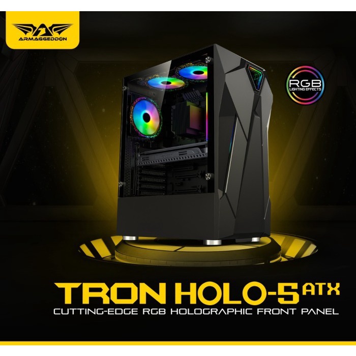 Casing PC Armageddon Tron Holo 5 MATX Black