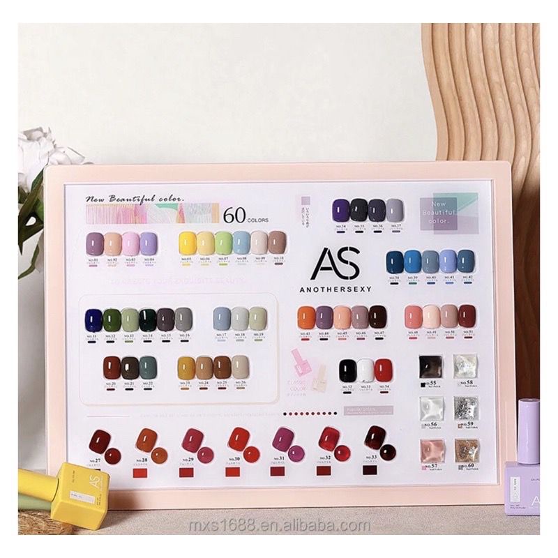 (01-30) AS Nail Gel Satuan Series 60 Warna / Harga Per Botol Nail Gel Polish 15ml / Kutek Gel As Satuan