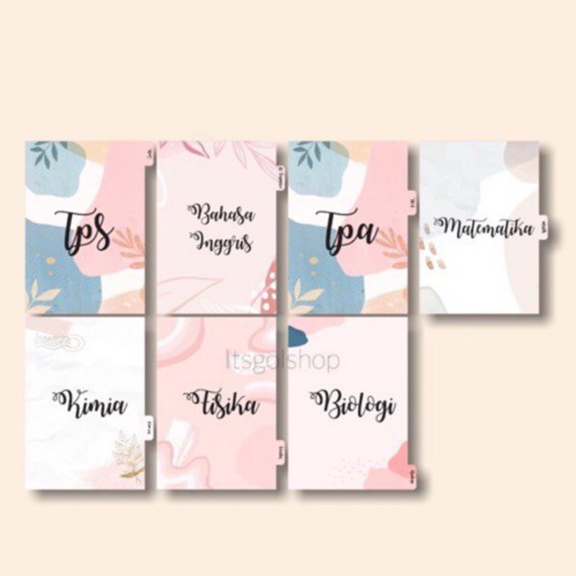 

PEMBATAS BINDER DIVIDER CUSTOM PEMBATAS BUKU BINDER B5 | BINDER A5 | BINDER A6