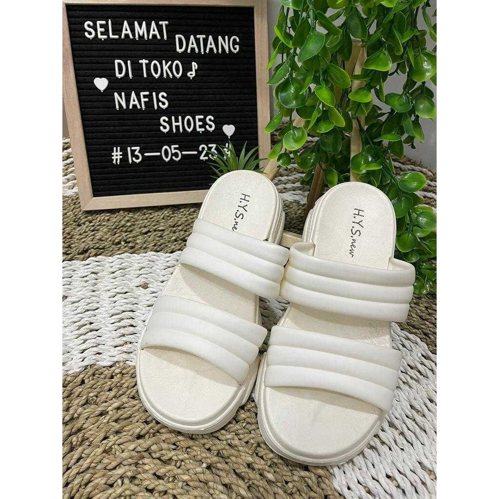 sandal wedges wanita terbaru / slop ban2 / 2201-15