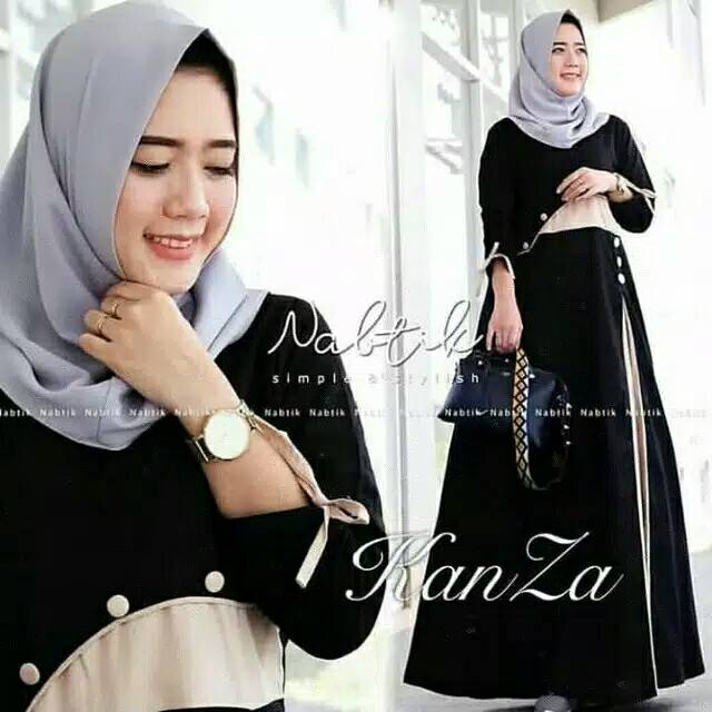 Kanza dress muslim / hitam