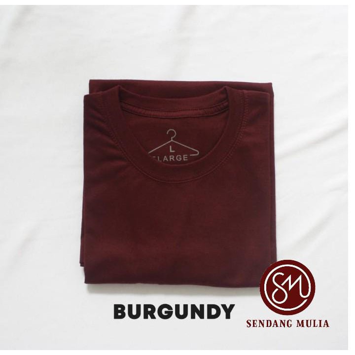 Distro Kaos Polos Pendek Bahan Soft Katun Kombet 30s Buat Cowo Dan Cewe Warna Maroon Solid