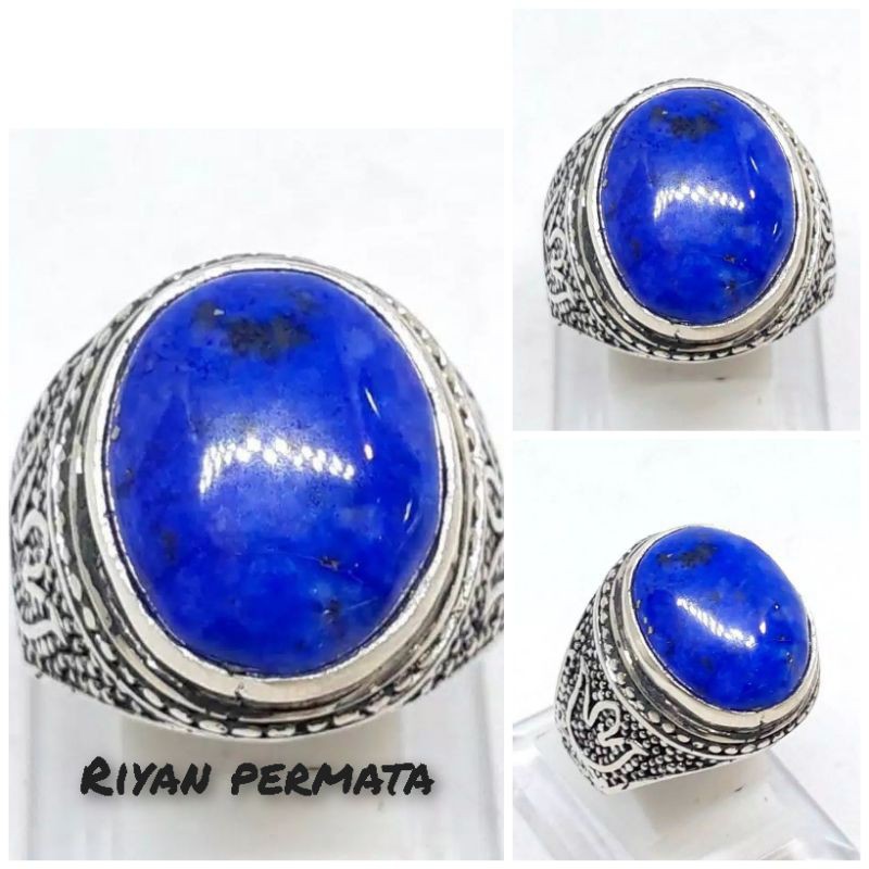 Cincin batu lapis lazuli natural