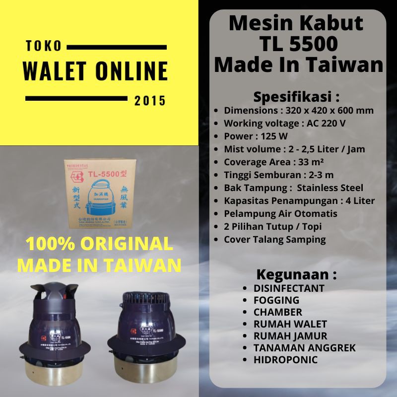 Mesin Kabut Humidifier TL 5500 Original TAYRING Made In Taiwan Walet TL5500