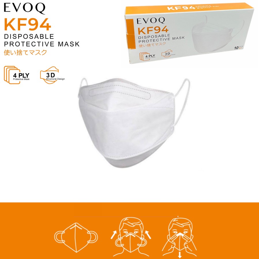 Masker EVOQ Kf94 Model 4ply korea isi 10pcs perbox KF 94