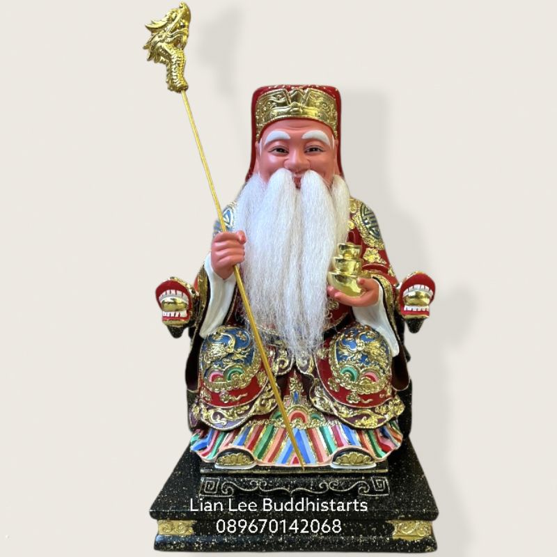 patung dewa bumi toa pek kong tutipakung tutikong 16 inch kayu