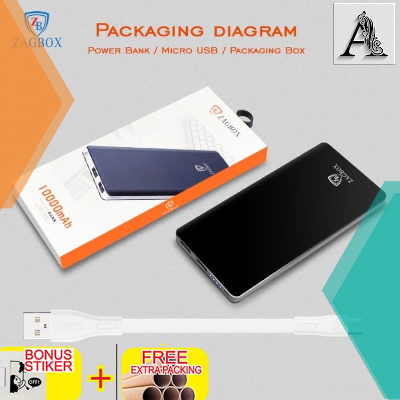 

Terlaris Power Bank Original Zagbox 10000Mah / POWERBANK Garansi Resmi