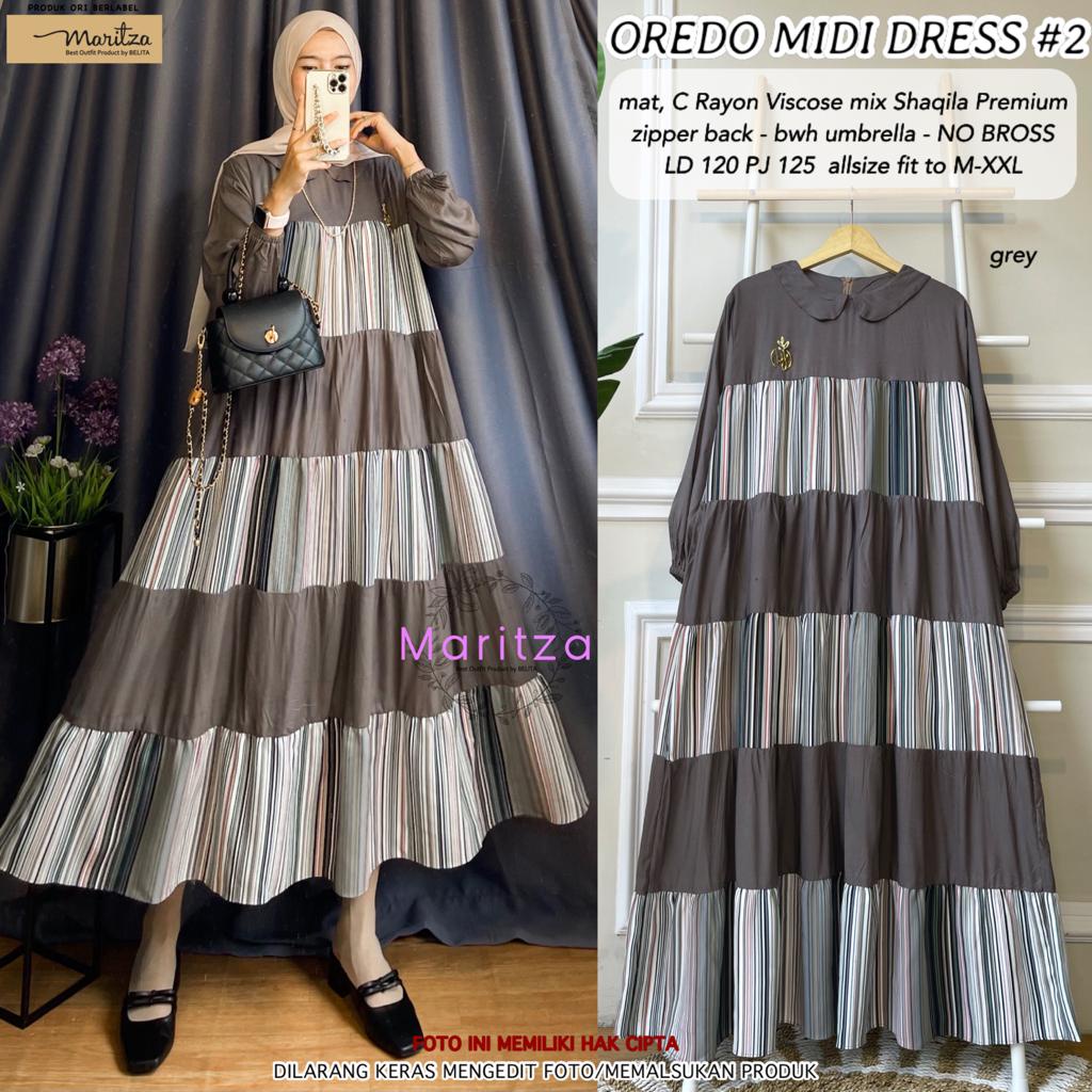 Oredo Midi Dress Maritza Gamis Rayon Premium Ld 120 Jumbo