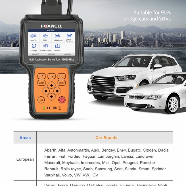 FOXWELL NT650 Elite Professional Obd2 Car Diagnostic Tool Odb2 Car Scanner Obd Car Diagnostic Scanner With More Than 25 Maintenance Reset Functions