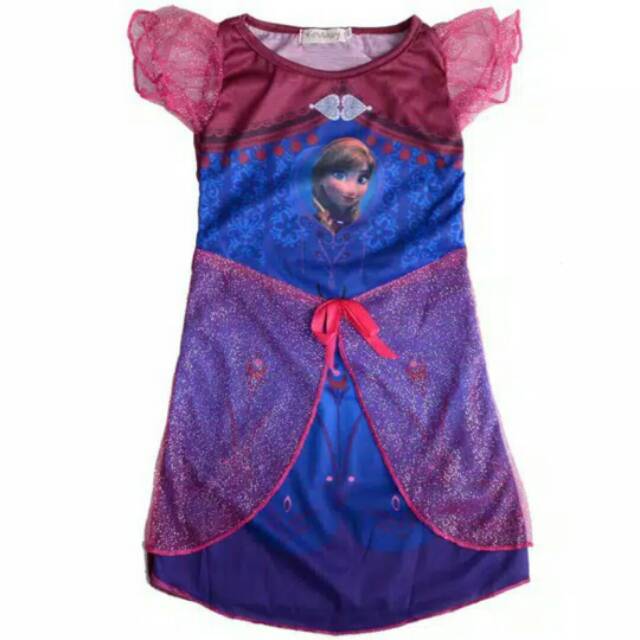 Dress anna frozen import / daster frozen anna