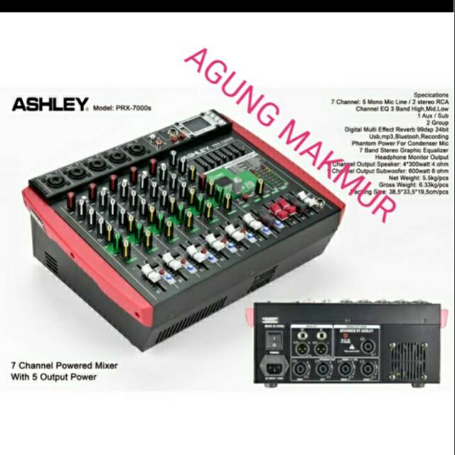 POWER MIXER ASHLEY PRX-7000S PLUS SUBWOOFER