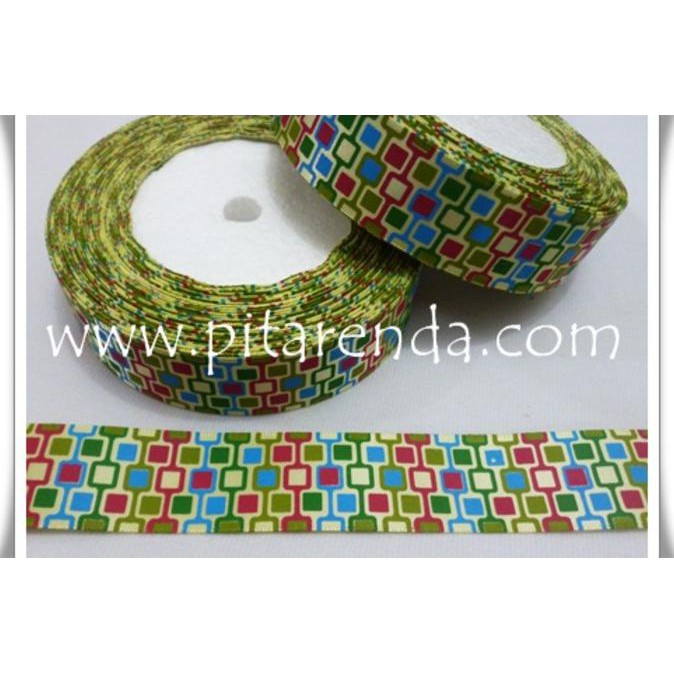 

Psm-805 : Pita Saten Motif Kotak Hijau 1 Inch (Per Meter)